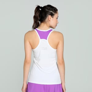 Individual Women's Slim Fit Padel Tennis Tank Top, PUMA White-Aquatic-Purple Glimmer, extralarge-IND