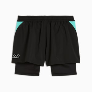 Individual 2-in-1 Women's Padel Tennis Shorts, PUMA Black-Purple Glimmer-Aquatic, extralarge-IND