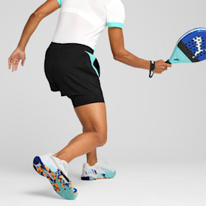 Individual 2-in-1 Women's Padel Tennis Shorts, PUMA Black-Purple Glimmer-Aquatic, extralarge-IND