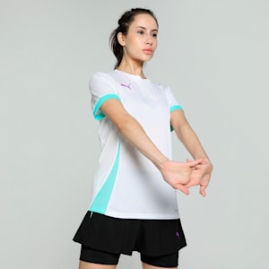 Individual Women's Padel Tennis Jersey, PUMA White-Purple Glimmer-Aquatic, extralarge-IND