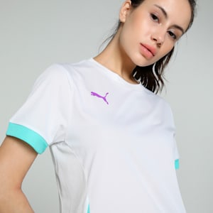 Individual Women's Padel Tennis Jersey, PUMA White-Purple Glimmer-Aquatic, extralarge-IND
