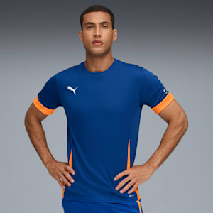 Individual Men's Padel Tennis Jersey, Vivid Blue-PUMA White-Heat Fire, extralarge-IND
