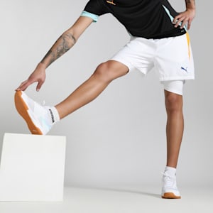 Individual 2-in-1 Men's Padel Tennis Shorts, PUMA White-Vivid Blue-Heat Fire, extralarge-IND