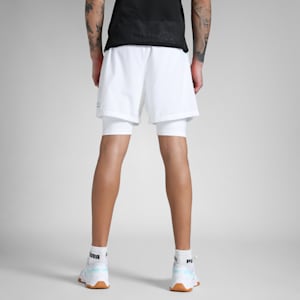 Individual 2-in-1 Men's Padel Tennis Shorts, PUMA White-Vivid Blue-Heat Fire, extralarge-IND