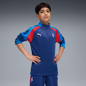 Neymar Jr. Playmaker Big Kids' Quarter-Zip Soccer Track Jacket, Blazing Blue-PUMA White-Ultra Blue, extralarge