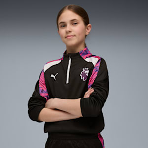Premier League Quarter-Zip Top Brilliance Big Kids, PUMA Black-PUMA White, extralarge