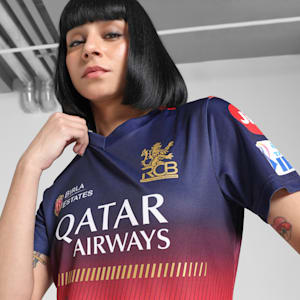 PUMA x RCB 2025 Women's Replica Jersey, PUMA Navy-Flame Scarlet, extralarge-IND