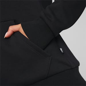 Sudadera con capucha bordada Essentials+ para mujer, Puma Black, extralarge