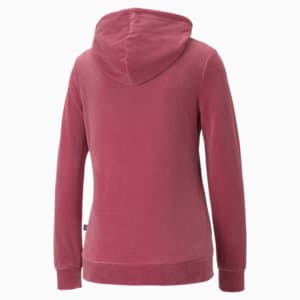 Essentials+ Velour Women's Regular Fit Hoodie, Dusty Orchid, extralarge-IND