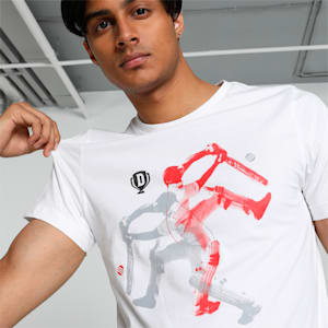 PUMA x Dream11 Cotton Roundneck  Men's Batting Graphic  Slim-fit T-shirt, Puma White