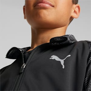 キッズ ボーイズ ACTIVE SPORTS ポリ フルジップ フーデッド ジャケット 116-164cm, Puma Black, extralarge-JPN