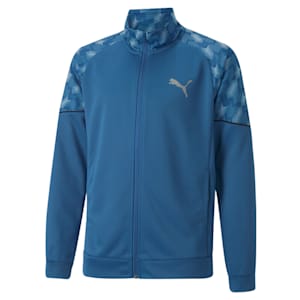 キッズ ボーイズ ACTIVE SPORTS ポリ フルジップ フーデッド ジャケット 116-164cm, Lake Blue, extralarge-JPN