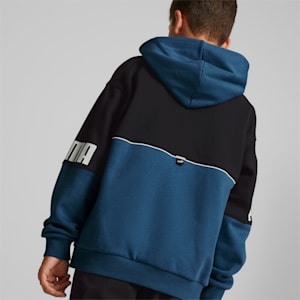 Power Colour Block Hoodie Youth, Lake Blue
