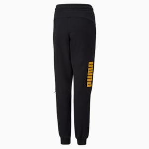 PUMA Power Sweatpants Youth Regular Fit, Puma Black-Tangerine, extralarge-IND