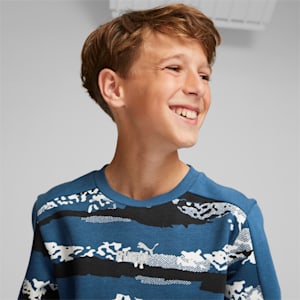 Alpha Printed Youth Regular Fit Sweatshirt, Lake Blue, extralarge-IND