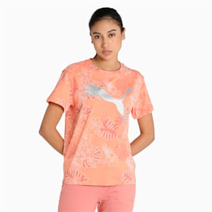Women's AOP T-shirt, Peach Pink
