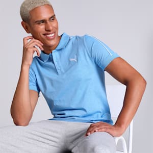 Men's Slim Fit Slub Polo, Day Dream, extralarge-IND