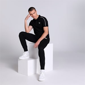 Men's Slim Fit Slub Polo, PUMA Black, extralarge-IND