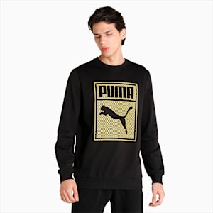 Graphic Men's Regular Fit Sweatshirt, Puma Black, extralarge-IND
