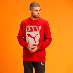 PUMA Graphic Men's Regular Fit Sweatshirt, Intense Red, extralarge-IND
