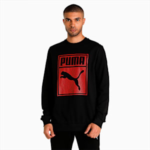 Graphic Men's Regular Fit Sweatshirt, Puma Black, extralarge-IND