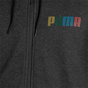 Full-Zip Knitted Men's Slim Fit Hoodie, Dark Gray Heather, extralarge-IND