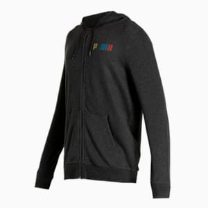 Full-Zip Knitted Men's Slim Fit Hoodie, Dark Gray Heather, extralarge-IND