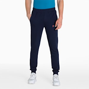 Knitted Men's Slim Fit Sweat Pants, Peacoat, extralarge-IND