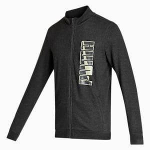 Knitted Men's Slim Fit Jacket, Dark Gray Heather, extralarge-IND
