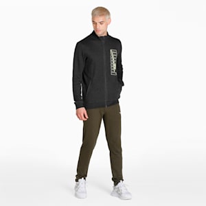 Knitted Men's Slim Fit Jacket, Dark Gray Heather, extralarge-IND