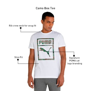 Camo Box Men's Slim Fit T-Shirt, Puma White, extralarge-IND