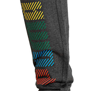 Multicolor Graphic Men's Slim Fit Pants, Dark Gray Heather, extralarge-IND