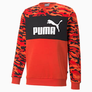 Camo Men's Regular Fit Crew-Neck Sweatshirt, Burnt Red, extralarge-IND