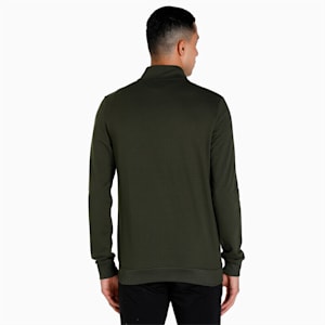 Men's Slim Fit Sweat Jacket, Forest Night, extralarge-IND