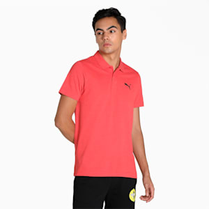 Heather Men's Slim Fit Polo, High Risk Red, extralarge-IND
