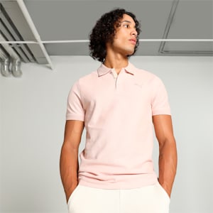 Ottoman Collar Men's Slim Fit Polo, Rose Quartz, extralarge-IND