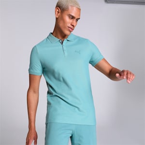 Ottoman Collar Men's Slim Fit Polo, Mineral Blue, extralarge-IND