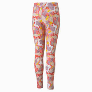 Essentials+ Bloom Leggings Youth, Salmon-AOP, extralarge-IND