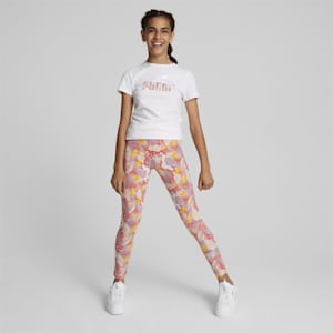 Bloom Youth Leggings, Salmon-AOP, extralarge-IND