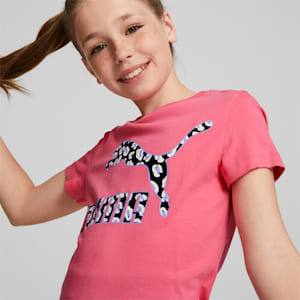 キッズ ガールズ CLASSICS 90S プレップ ロゴ Tシャツ 104-152cm, Sunset Pink