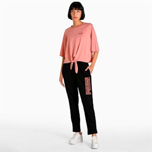 PUMA WMN Graphic Knit Women's Regular Fit Pants, Puma Black, extralarge-IND