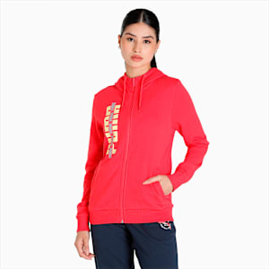 Graphic Women's Regular Fit Hoodie, Paradise Pink, extralarge-IND