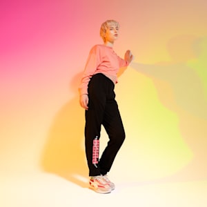 Graphic Women's Regular Fit Pants, Puma Black, extralarge-IND