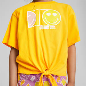 PUMA x SMILEYWORLD Knot Kids' T-Shirt, Tangerine