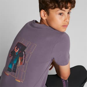 キッズ ボーイズ PUMA x MINECRAFT Tシャツ 104-152cm, Purple Charcoal