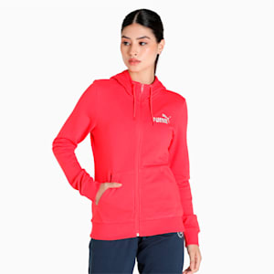 Women's Regular Fit Full Zip Hoodie, Paradise Pink, extralarge-IND