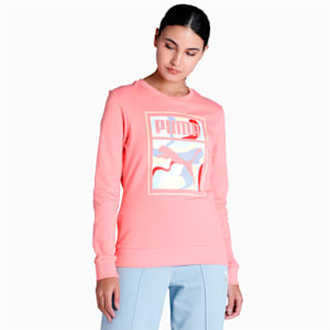 Graphic Crew Women's Regular Fit Sweat Shirt, Carnation Pink, extralarge-IND