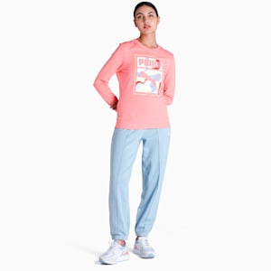 Graphic Crew Women's Regular Fit Sweat Shirt, Carnation Pink, extralarge-IND