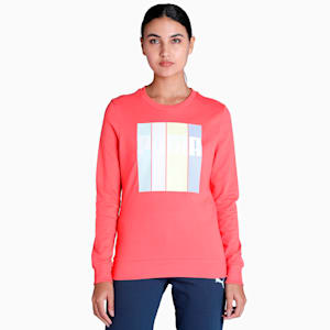 PUMA Graphic Women's Regular Fit Sweatshirt, Salmon, extralarge-IND