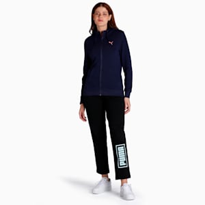 Full-Zip Women's Regular Fit Hooded Jacket, Peacoat, extralarge-IND
